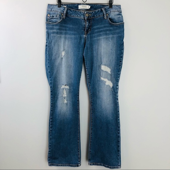 TORRID Premium Stretch Distressed Relaxed Boot Jeans